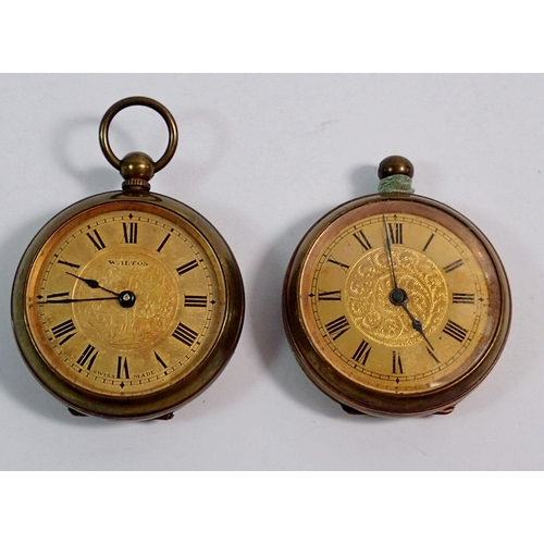 475 - Two gilt metal fob watches