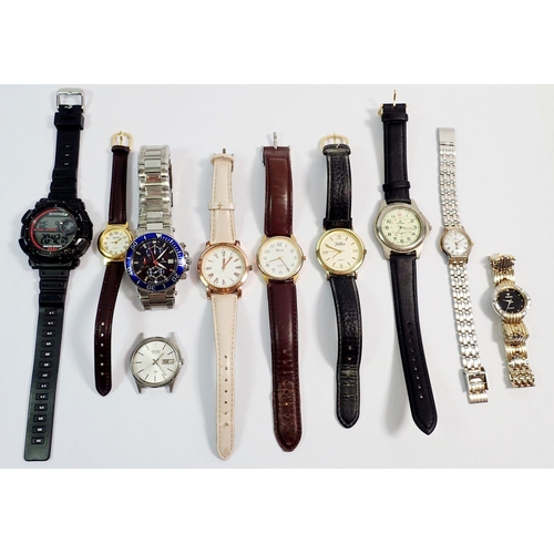 484 - A group of ten gents and ladies wristwatches including Sekonda, Seiko, Hermes etc.