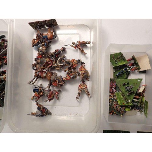 492 - A box of various metal painted soldiers, infantry, horses etc. (some unpainted) 100+