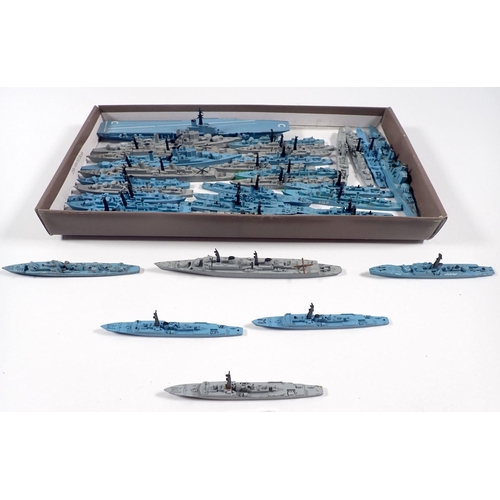 497 - A group of Triang Minic warships in blue and grey including M793 HMS Blackpool, M794 HMS Tenby, M784... 