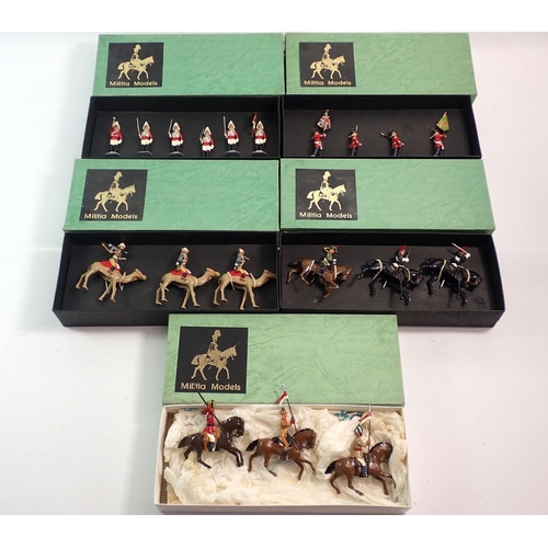 503 - Five boxes of metal military figures by Militia Models containing nineteen models