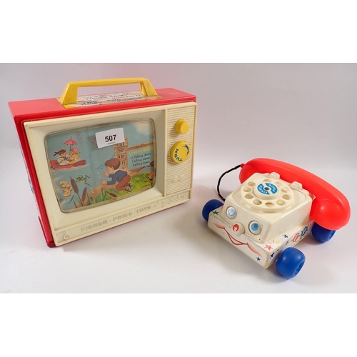 507 - Two vintage Fisher Price toys including Music Box TV and Telephone