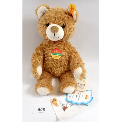 508 - A Steiff Original Cosy Friends teddy bear 26 Gold 022791 with tags