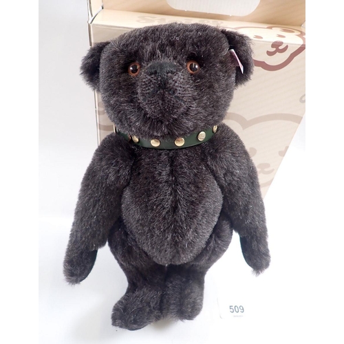 509 - A Steiff limited edition black Alpaca bear Jack with box and certificate, bag not sealed