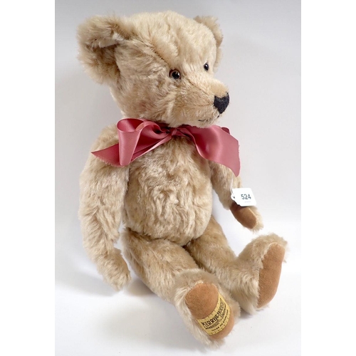 524 - A 1990's limited edition Merrythought teddy bear No 0366 of 1000, 36cm tall