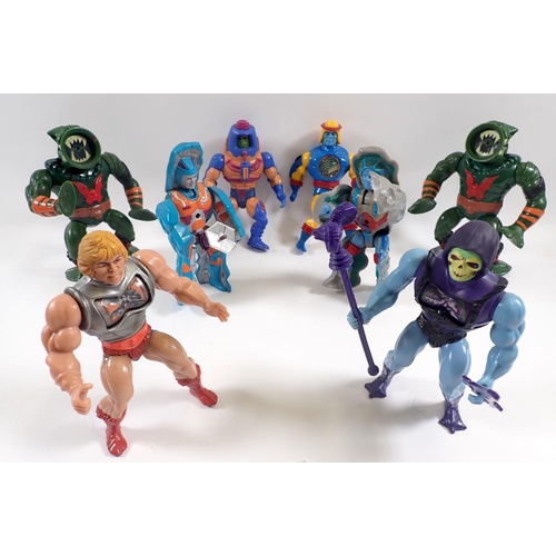 539 - Masters of the Universe Mattel figures including He-Man, Stonedar, Rokken, Man-e-Faces, Sy-Klone, Sk... 