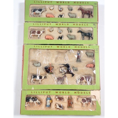 552 - Four Britains Lilliput boxed farm sets including farm workers and animals