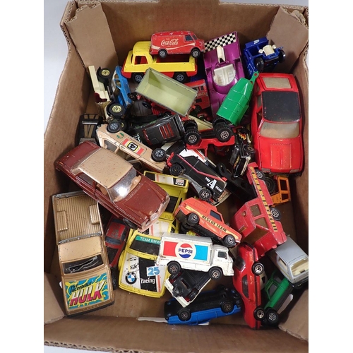 555 - A group of various die cast vehicles including Corgi, Matchbox, Lonestar, Dinky etc. - planes, milit... 