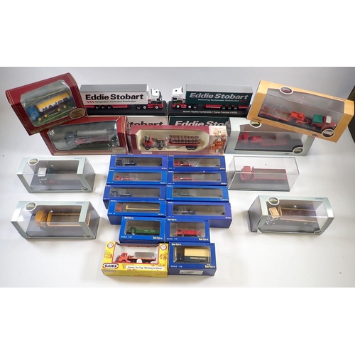 562 - A box of various die cast trucks including Oxford, Gilbow, Classix by Pocketbond, Base Toys and Atla... 