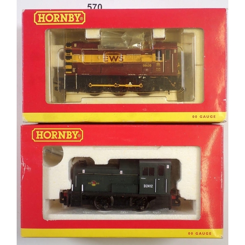 570 - A Hornby R2074 00 gauge class 56 loadhaul locomotive 56100, R2188 BR 0-4-0 diesel shunter class 06 D... 