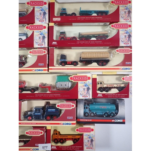 577 - A box of Trackside die cast vehicles including Corgi and Lledo, 'The Bygone Days of Road Transport' ... 