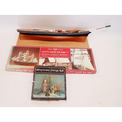 587 - A Billing Boats Cutty Sark wooden model No 546 with fittings No 565, part assembled - appears comple... 