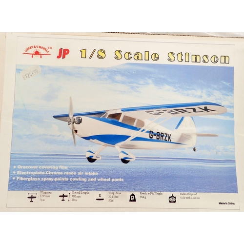 588 - A Green R/C Models JP Stinson aeroplane kit, wingspan 129.5cm - boxed, unassembled, appears complete