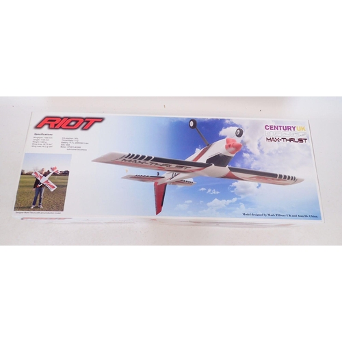 592 - A Riot Max Thrust remote control aeroplane - boxed, wingspan 140cm