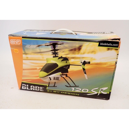 600 - A BNF Blade 120 SR remote control helicopter includes battery pack and charger - boxed