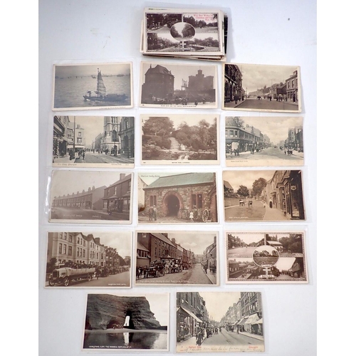 613 - A group of thirty five GB topographical postcards including social history