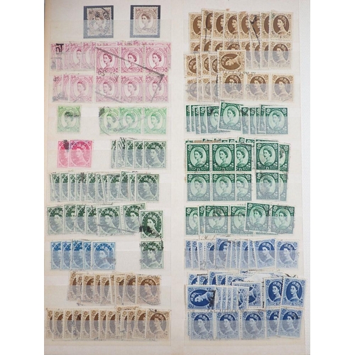 625 - GB stamps: Box of 7 part-filled albums and stock-books of mint/used QEII pre-decimal and decimal def... 