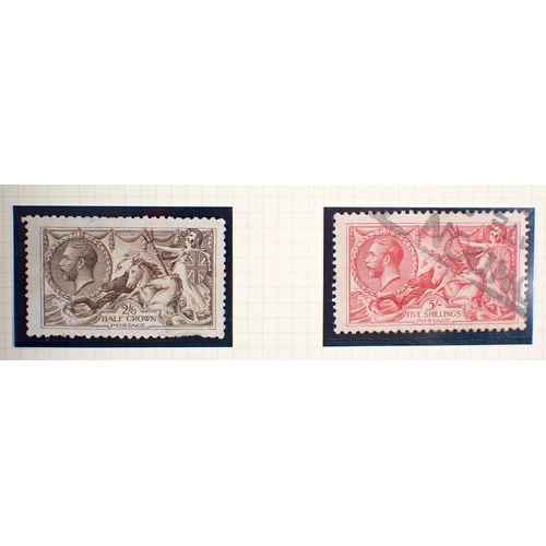 626 - GB stamps: Green ‘Simplex’ album of QV-KGVI mint and used definitives and commemoratives including 1... 