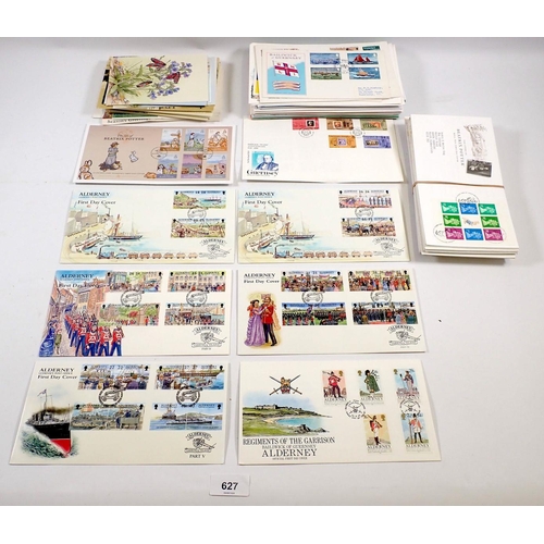 627 - A quantity of First Day covers including Beatrix Potter, Roman Britain, Jersey Festival of Speed, GW... 