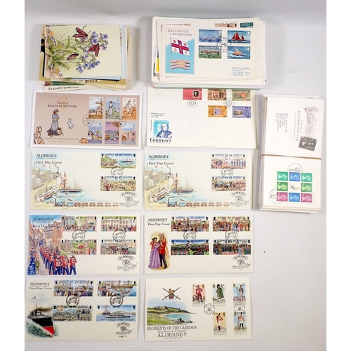 627 - A quantity of First Day covers including Beatrix Potter, Roman Britain, Jersey Festival of Speed, GW... 