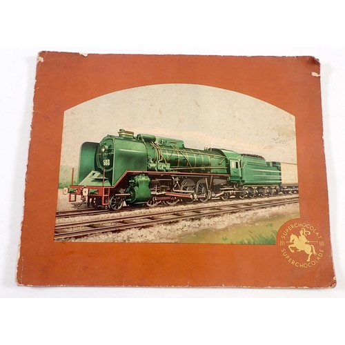 641 - A Jacques Superchocolat trade card album featuring trains