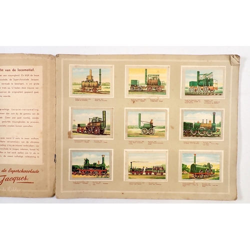 641 - A Jacques Superchocolat trade card album featuring trains