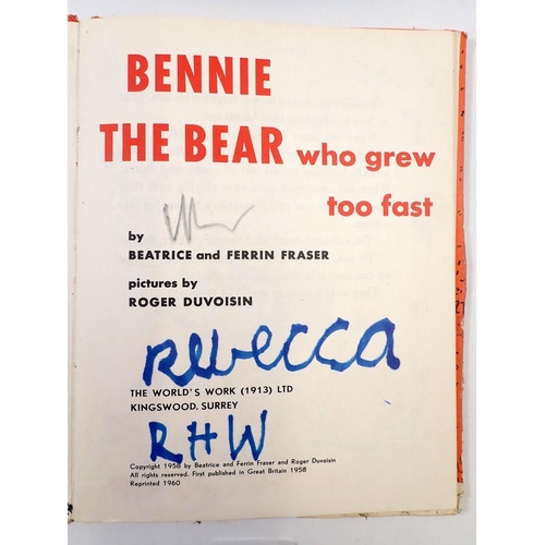 648 - Bennie The Bear Who Grew Too Fast by Beatrice and Ferrin Fraser 1960 edition