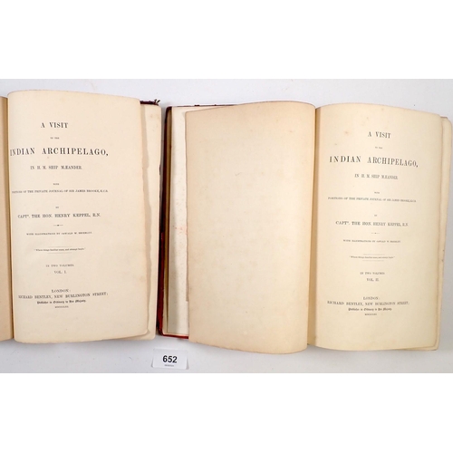 652 - Two volumes A Visit to the Indian Archipelago 1853 by Capt Henry Keppel