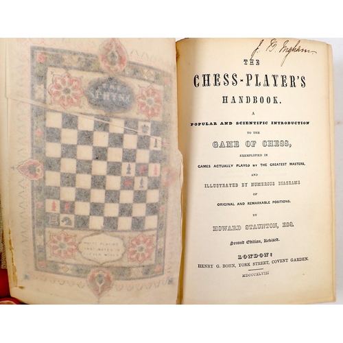 658 - The Chess Players Handbook by Howard Staunton 1848, second edition revised front cover, spine a/f