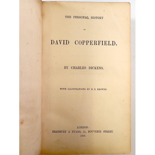 663 - David Copperfield by Charles Dickens first edition 1850 published by Bradbury & Evans, re-bound in h... 