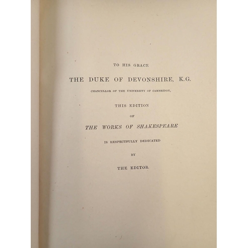 678 - A set of nine red leather bound Shakespeare editions by W A Wright published 1905