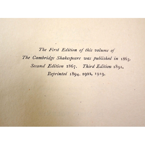 678 - A set of nine red leather bound Shakespeare editions by W A Wright published 1905