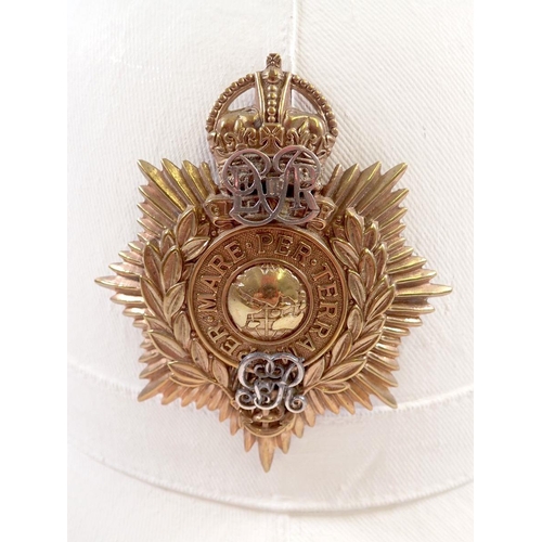 718 - A Royal Marine pith helmet