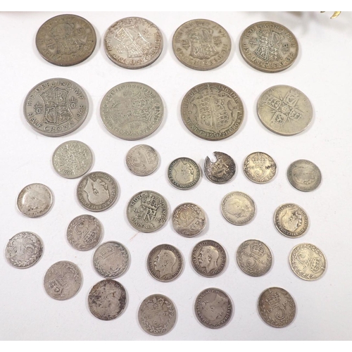 793 - A group of pre-decimal British coins including silver content pre 47, total weight 116g pre 20 14g p... 