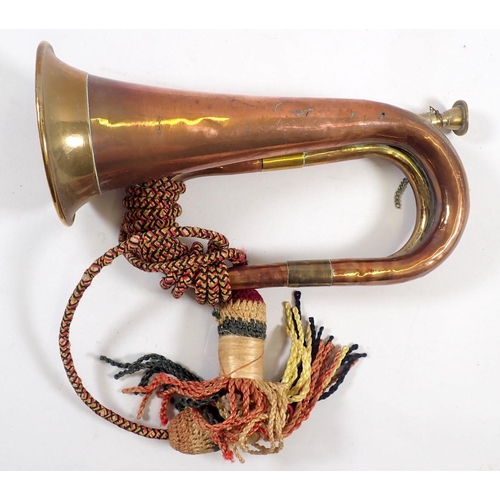 804 - A copper and brass bugle