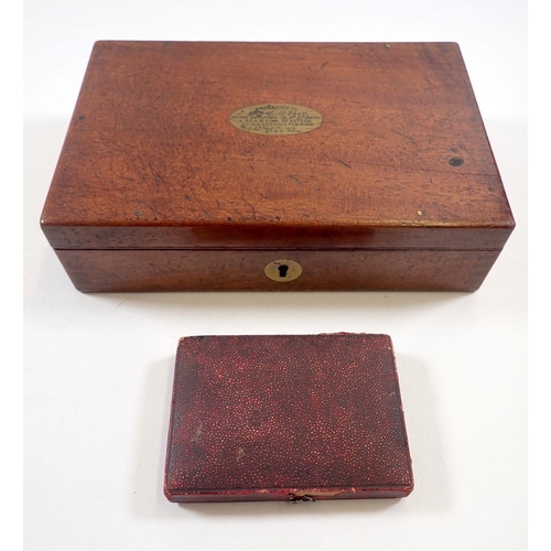 807 - A Stanley drawing set in mahogany box and a miniature set