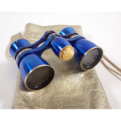 810 - A pair of blue opera glasses