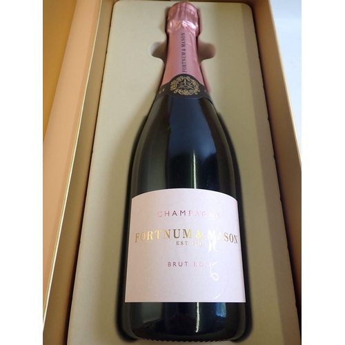 858 - A bottle of Fortnum and Mason Brut Rose Champagne 750ml, boxed