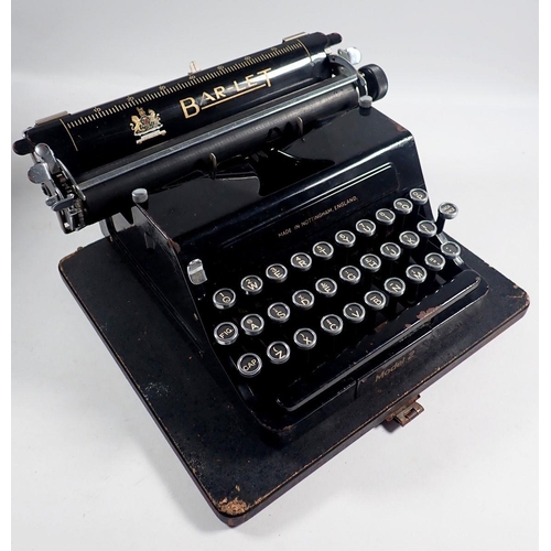 890 - An antique Bar-Let portable model 2 typewriter with case and manual