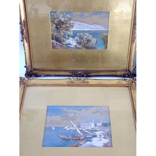 893 - Charles Edmund Rowbotham (1858-1924) - four watercolours Italian coastal landscapes, signed, 12 x 19... 