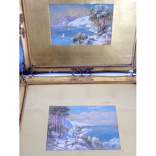 893 - Charles Edmund Rowbotham (1858-1924) - four watercolours Italian coastal landscapes, signed, 12 x 19... 