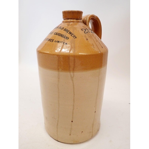 916 - A Victorian stoneware large flagon for The Swansea Old Brewery, 42cm tall