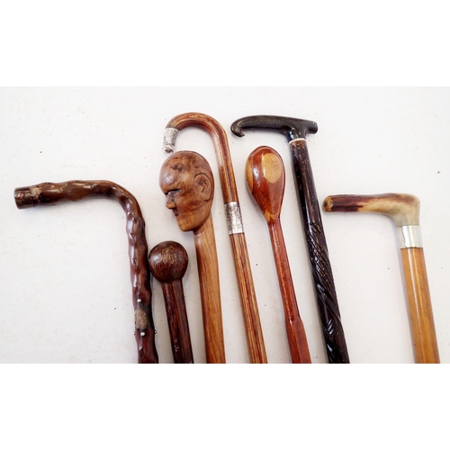 989 - A collection of various walking sticks