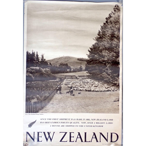 995 - Three vintage New Zealand advertising posters showing Wellingto City and harbour, Lake Matheson, Sou... 