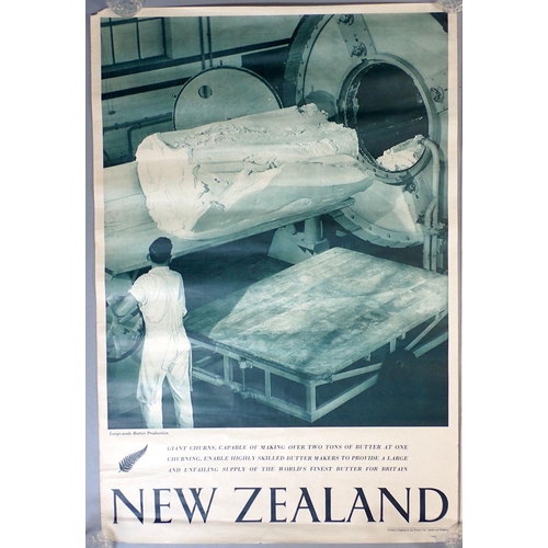 997 - Three vintage New Zealand advertising posters showing map of North & South Islands, Karapiro Hydro E... 