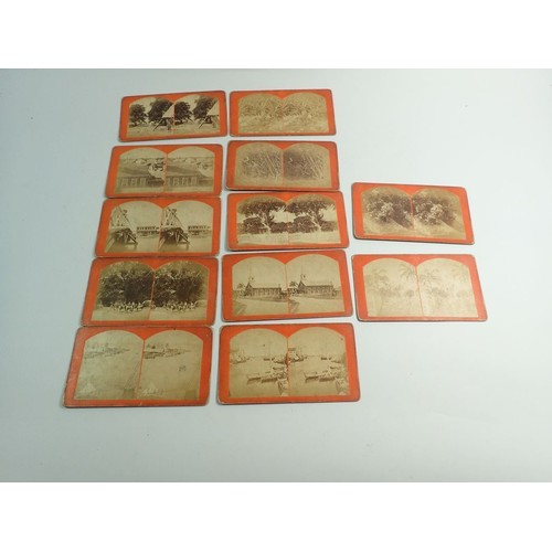 843 - A stereoscope and 72 slides including USA, British Honduras, North Wales etc.