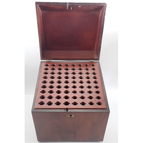 1108 - A 19th century rectangular knife box, 38cm tall