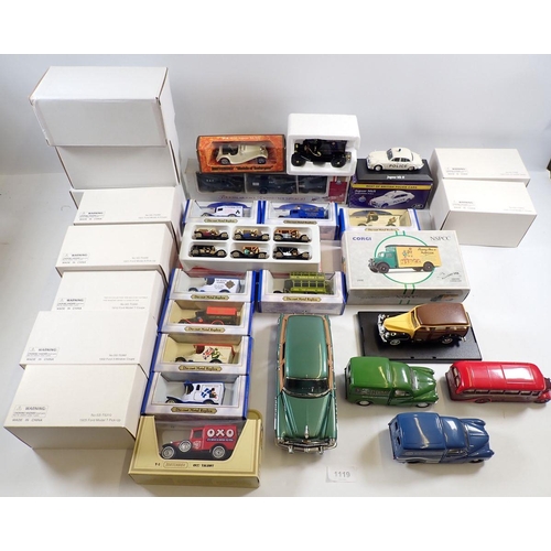 1119 - A large box of mostly boxed die cast vehicles including Oxford die-cast, Lledo, Matchbox Models of Y... 