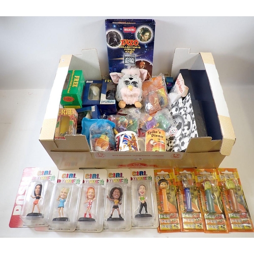 1121 - A box of promotional toys and vintage toys