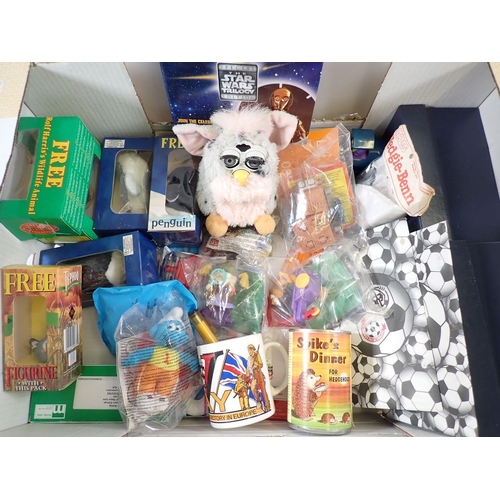 1121 - A box of promotional toys and vintage toys